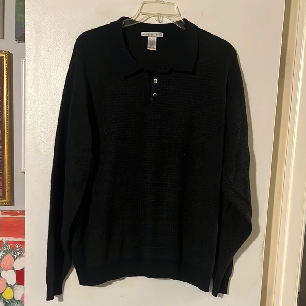 Geoffrey Beene polo collar super soft sweater